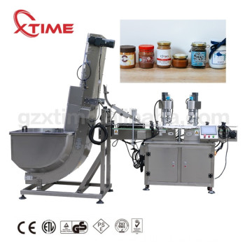 Automatic cap feeding and screw capping machine